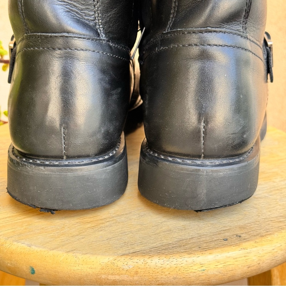 Harley Davidson Black Leather Mens Zip Buckle Motorcycle Boots Size 11.5 #98403 - Picture 8 of 16